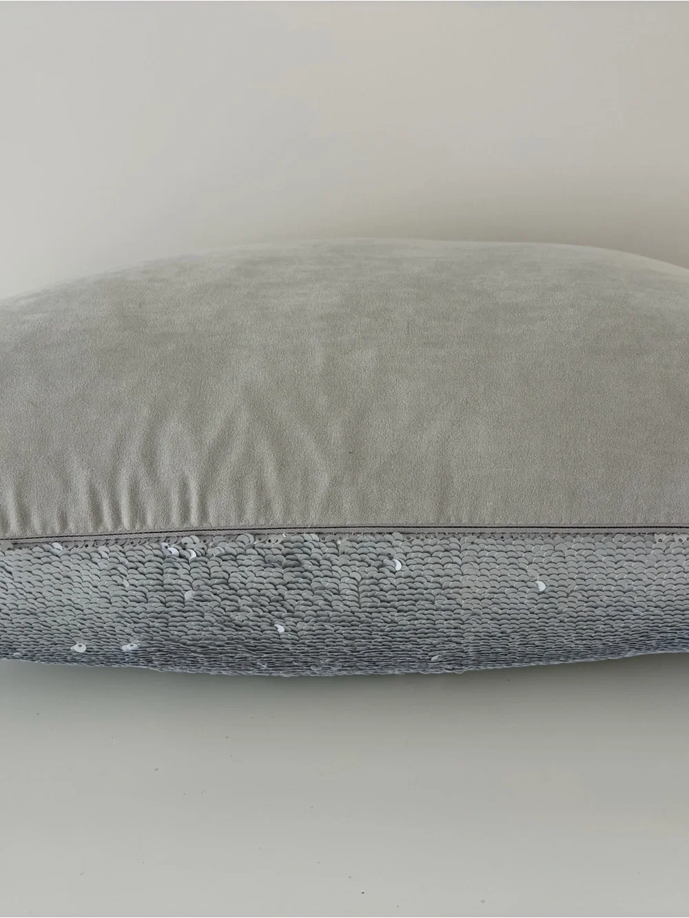 Vionnet Silver Sequined Lumbar Pillow w down insert
